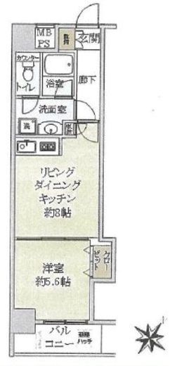 グランドパーク代々木　2F1号室　間取り