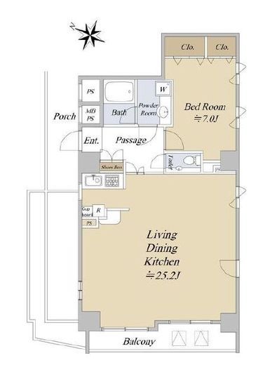 グランドパーク代々木　11F1号室　間取り