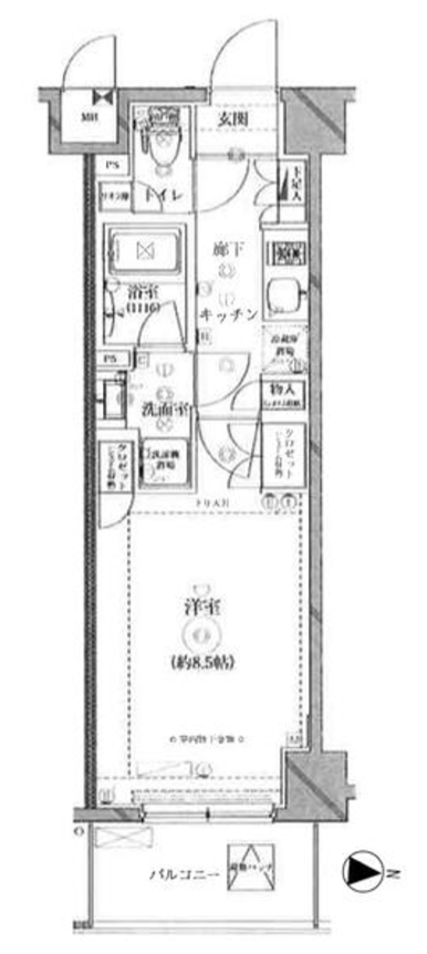 イルフィオーレ都立大学　307号室　間取り