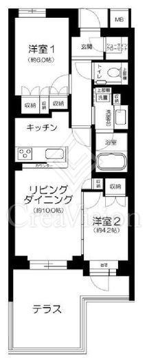 オーベル目黒　107号室　間取り