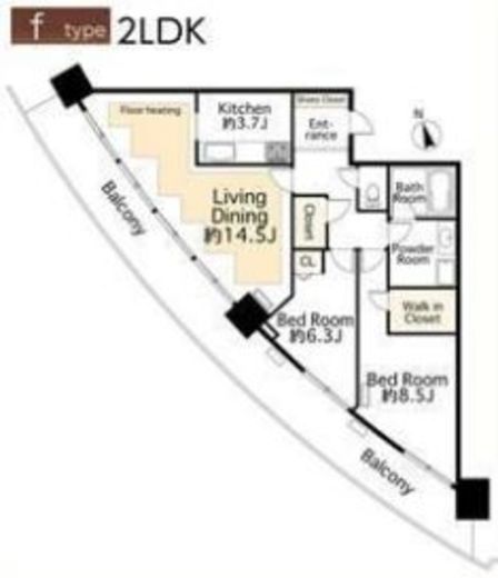 アートヴィレッジ大崎ビュータワー　1009号室　間取り