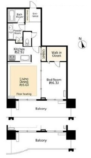 アートヴィレッジ大崎ビュータワー　1606号室　間取り