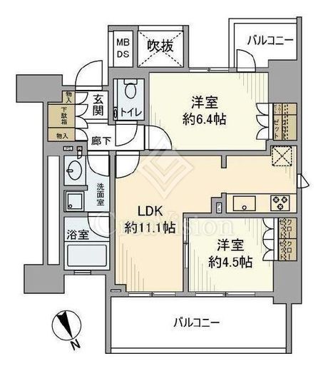 グランスイート四谷二丁目レジデンス　804号室　間取り