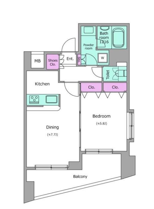 アーバネックス戸越銀座　709号室　間取り