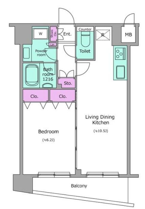 アーバネックス戸越銀座　604号室　間取り