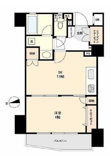 グランドパーク池尻大橋　202号室　間取り