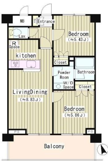 アーレア戸越公園　315号室　間取り