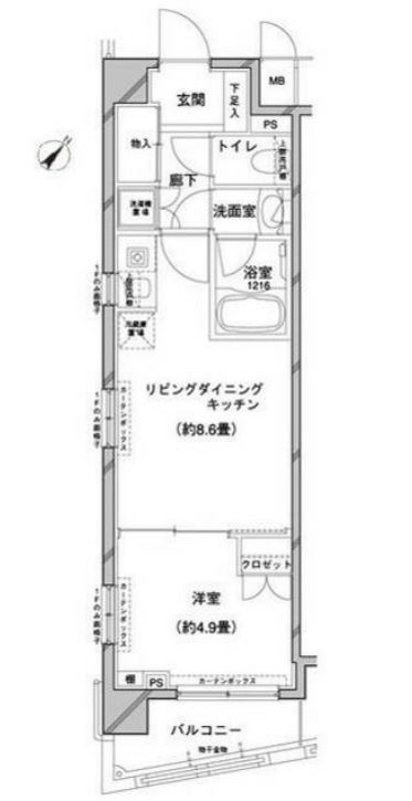 コンフォリア目黒八雲　304号室　間取り