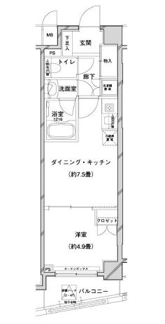 コンフォリア目黒八雲　102号室　間取り