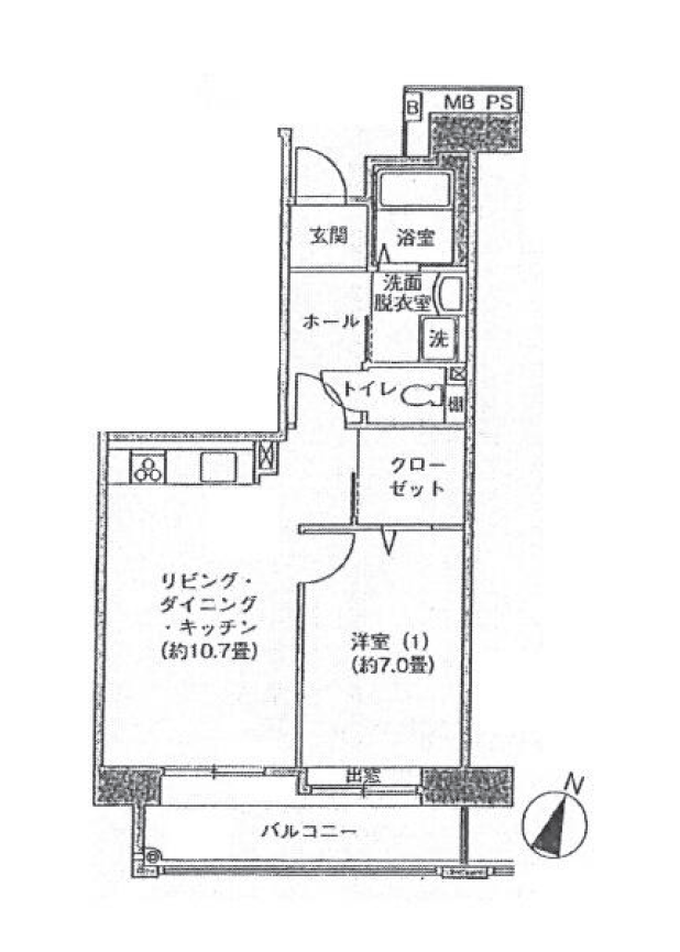 アクティ目黒駅前　Ⅰ321号室　間取り