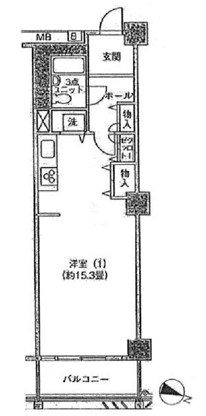 アクティ目黒駅前　Ⅰ702号室　間取り
