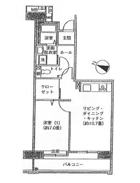 アクティ目黒駅前　Ⅱ206号室　間取り