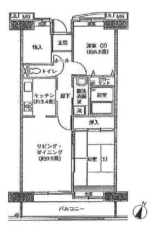 アクティ目黒駅前　Ⅰ1106号室　間取り