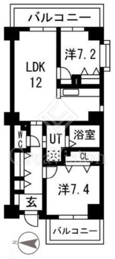 アクティ目黒駅前 1号棟　414号室　間取り