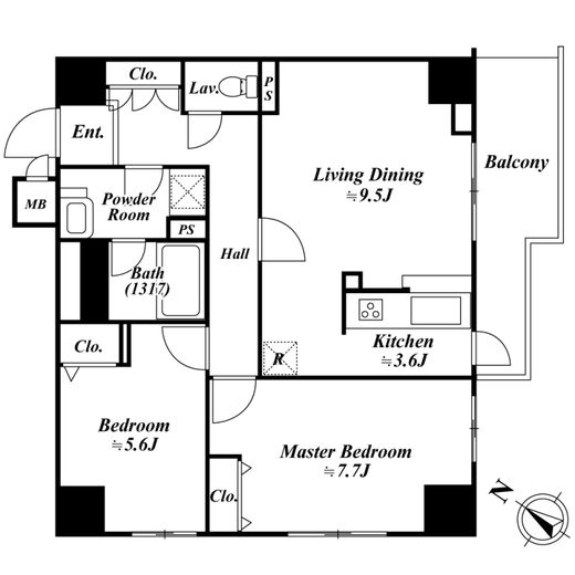 アクロス目黒タワー　1802号室　間取り