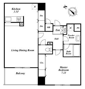 アクロス目黒タワー　2003号室　間取り