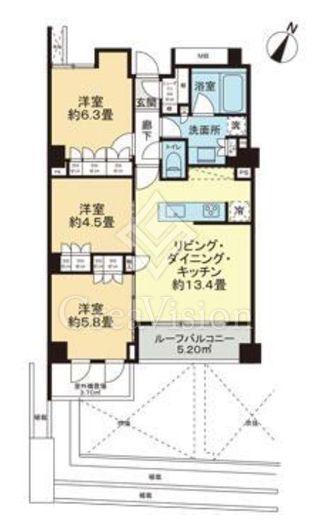オープンレジデンシア目黒八雲　202号室　間取り