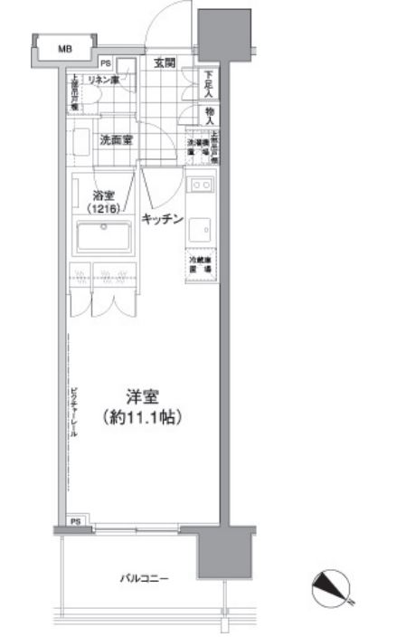 パークハビオ渋谷神山町　505号室　間取り