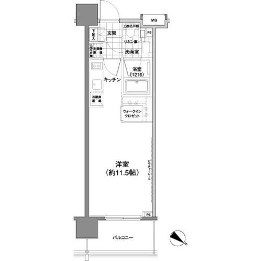 パークハビオ渋谷神山町　1102号室　間取り