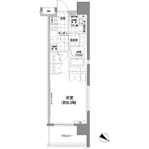パークハビオ渋谷神山町　201号室　間取り