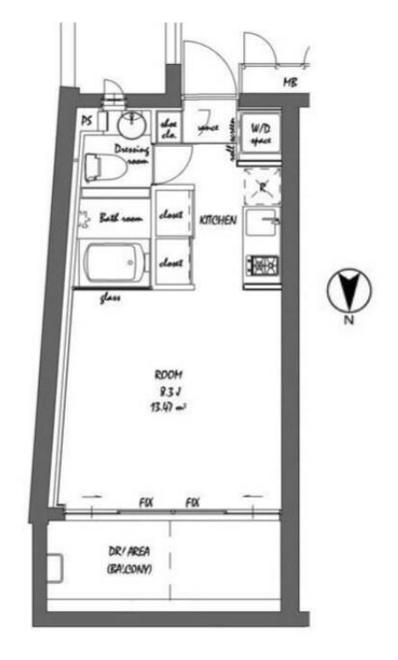 BPRレジデンス祐天寺　105号室　間取り