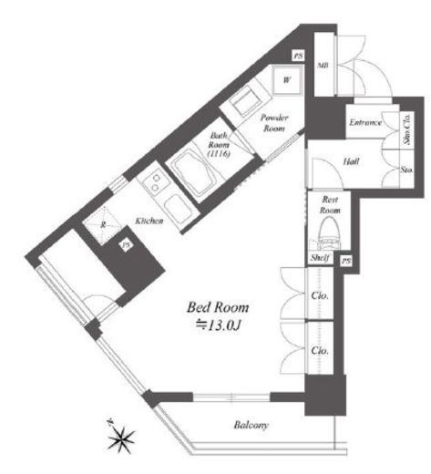 レジデンシャル目黒　501号室　間取り