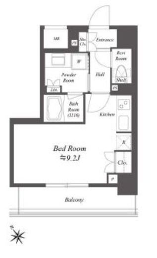 レジデンシャル目黒　605号室　間取り