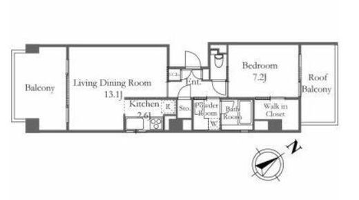 ブリリア恵比寿id　5F5号室　間取り