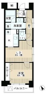 プライムアーバン目黒リバーフロント　1303号室　間取り
