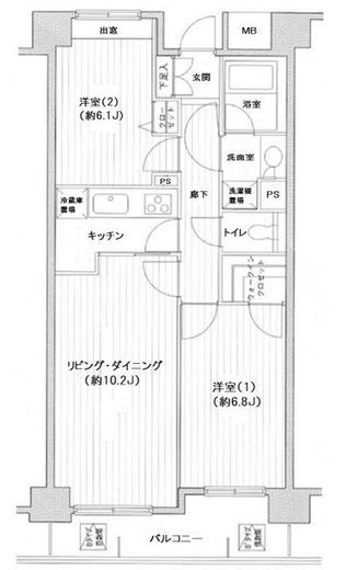 プライムアーバン目黒リバーフロント　703号室　間取り