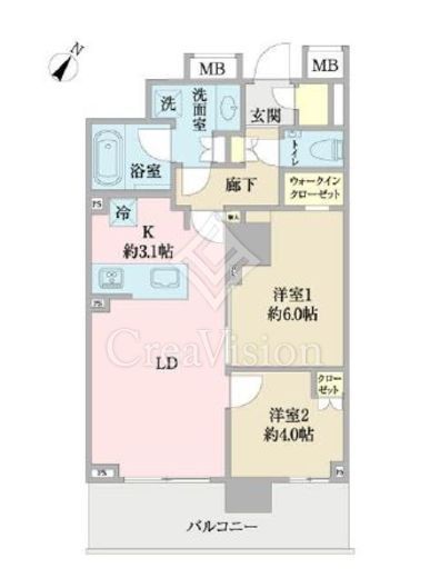 ルフォン白金台ザ・タワーレジデンス　1702号室　間取り
