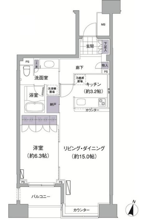 アビティ目黒　406号室　間取り