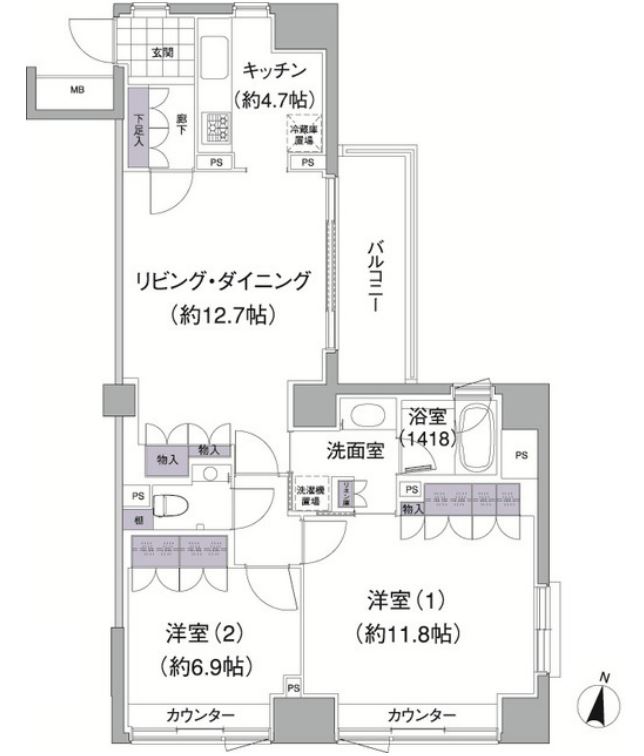 アビティ目黒　410号室　間取り