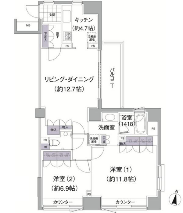 アビティ目黒　410号室　間取り