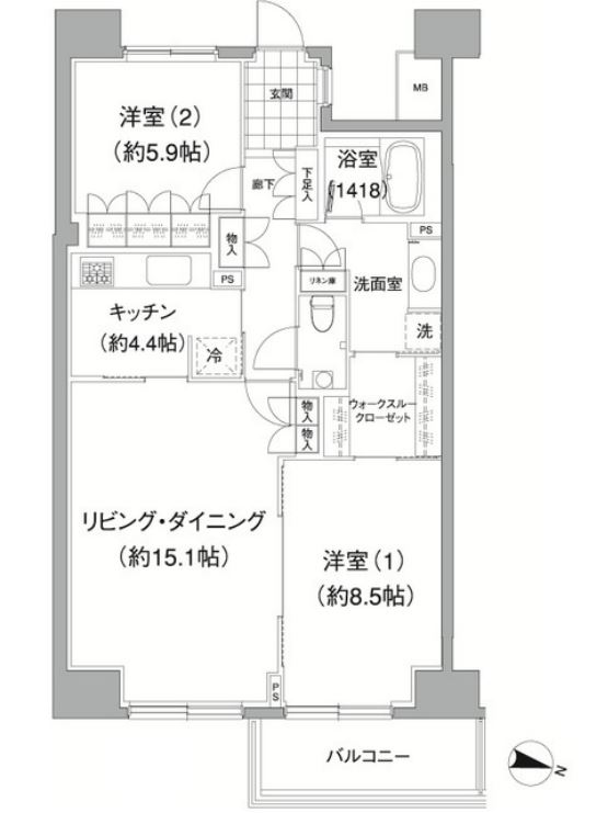 アビティ目黒　611号室　間取り