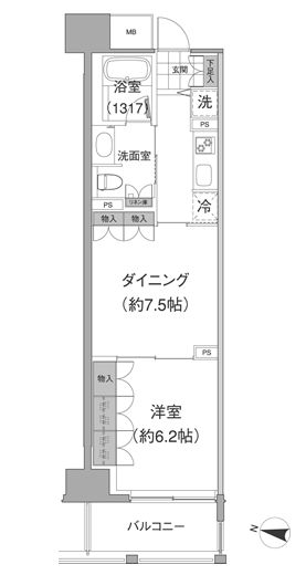 アビティ目黒　414号室　間取り