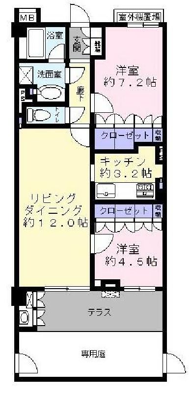 ジェイパーク目黒Ⅲ林試の森　1F号室　間取り