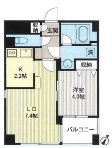 ルボラパン行人坂　404号室　間取り