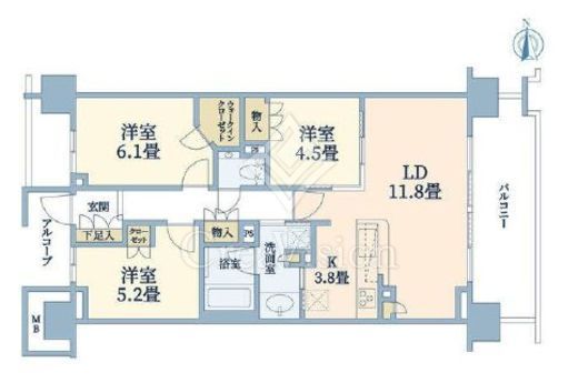 クラッシィハウス目黒洗足　716号室　間取り