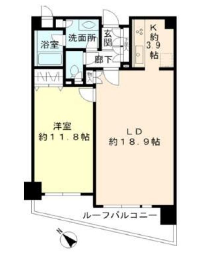 ヒューリック目黒三田　4F号室　間取り