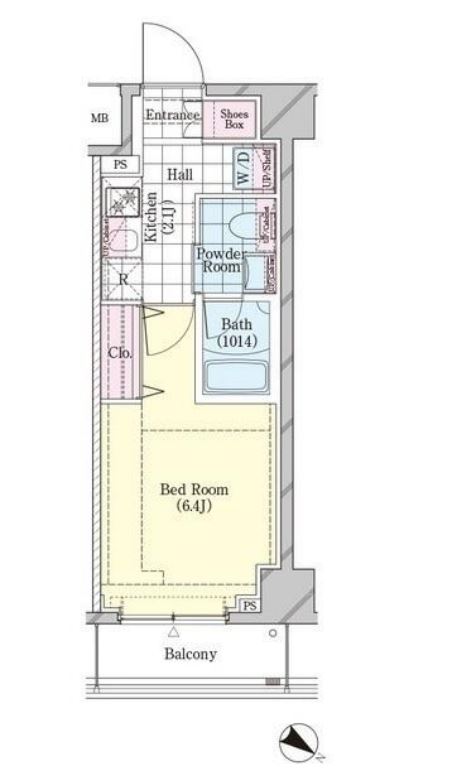 シェル品川戸越（旧ディームス品川戸越）　322号室　間取り