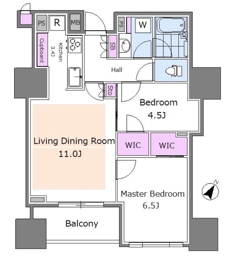 パークホームズ日本橋人形町ザレジデンス　1003号室　間取り