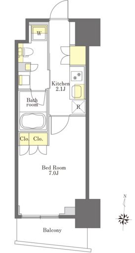 プライムメゾン市谷山伏町　107号室　間取り