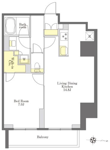プライムメゾン市谷山伏町　301号室　間取り