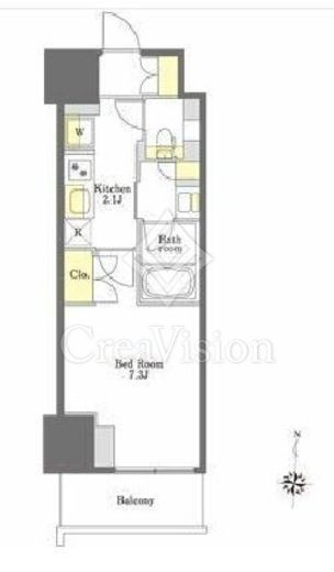 プライムメゾン市谷山伏町　405号室　間取り