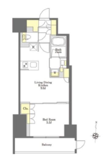 プライムメゾン市谷山伏町　702号室　間取り