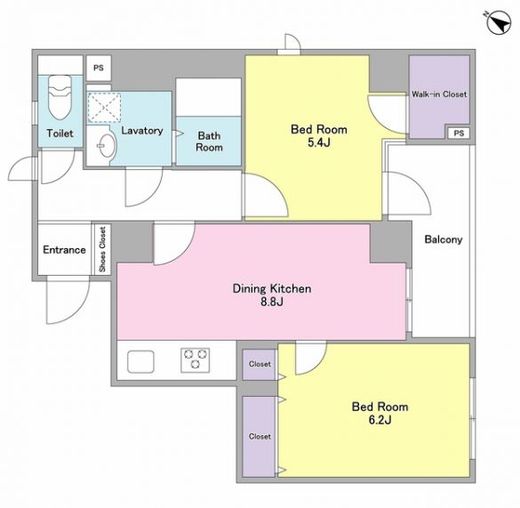 メゾンピオニー日本橋浜町　702号室　間取り