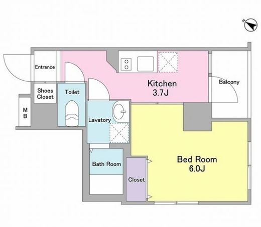 メゾンピオニー日本橋浜町　901号室　間取り