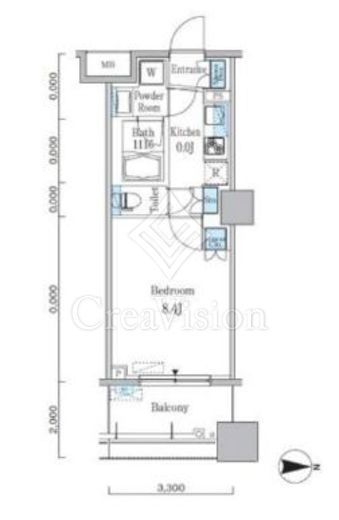 パークキューブ亀戸　1110号室　間取り