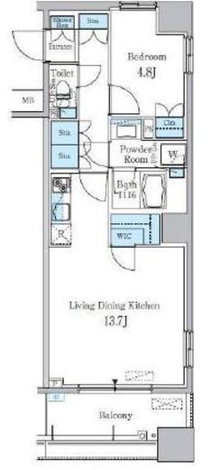 パークキューブ亀戸　1201号室　間取り